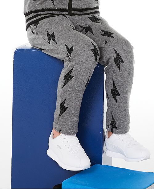 sweatpants with lightning bolts