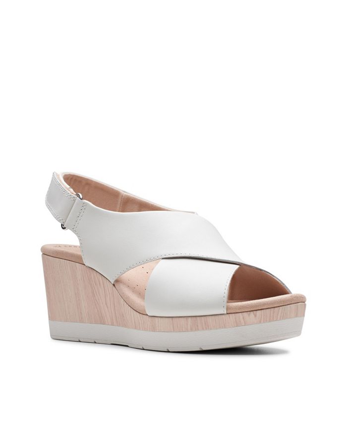 Clarks Collection Women's Cammy Pearl Wedge Sandals - Macy's