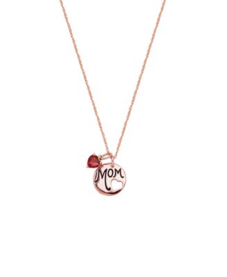 Macy's - Mom Disk Pendant Necklace in 18k Rose Gold over Sterling Silver