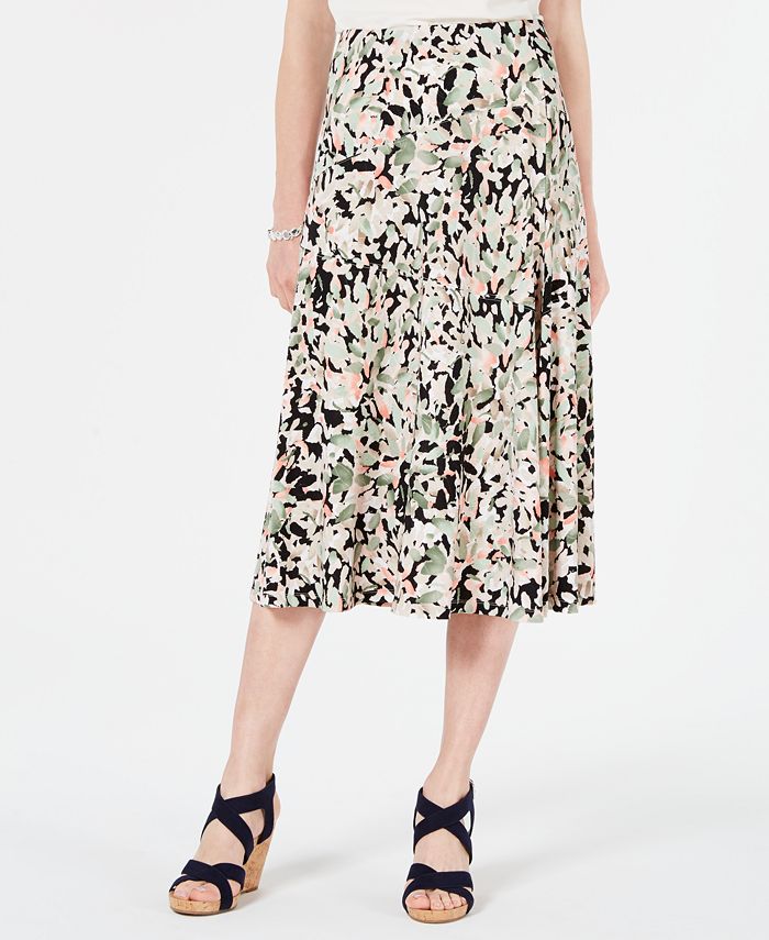JM Collection Petite Printed A-Line Skirt, Created for Macy's - Macy's