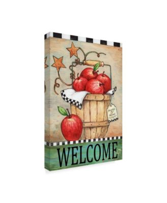 Melinda Hipsher 'Welcome Apple Basket' Canvas Art - 12" x 19"