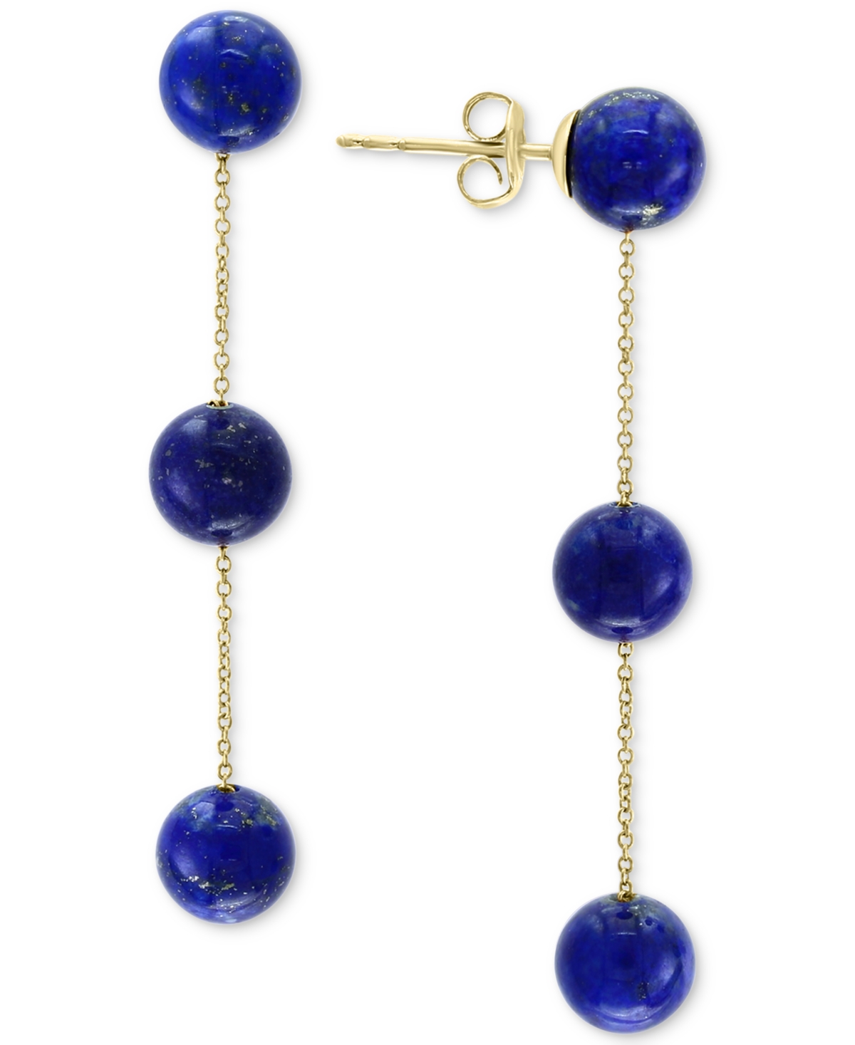 Effy Collection Effy Lapis Lazuli (6mm) Triple Drop Earrings in 14k Gold