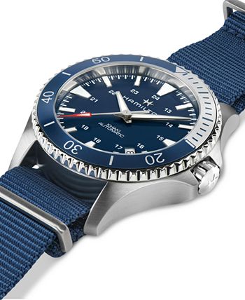 Hamilton - Men's Swiss Automatic Khaki Scuba Navy Blue Nato Strap Watch 40mm