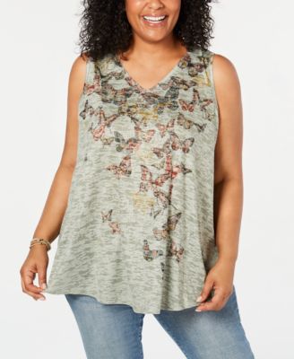 Style & Co - Plus Size Printed Swing Tank