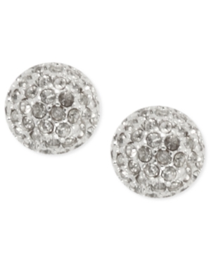Anne Klein Silver-Tone Glass Fireball Stud Earrings