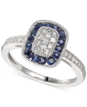 image of Sapphire (5/8 ct. t.w.) & Diamond (1/4 ct. t.w.) Statement Ring in 14k Gold