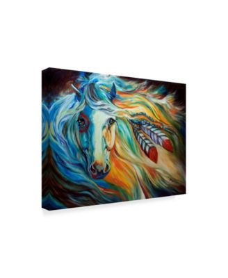 Marcia Baldwin 'Breaking Dawn Indian War Horse' Canvas Art - 47" x 35"