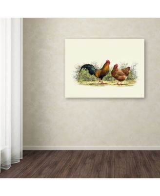 The Macneil Studio 'Cockerel And Hen Copy' Canvas Art - 14" x 19"