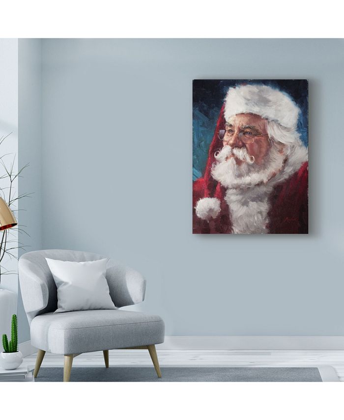 Trademark Global Meadowpaint 'Elderly Santa Portrait' Canvas Art - 18 ...