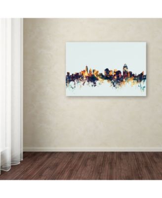 Trademark Global Michael Tompsett 'Cincinnati Ohio Skyline Blue' Canvas Art - 22" x 32"