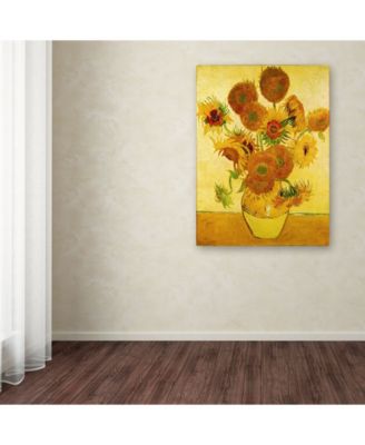 Vincent Van Gogh 'Vase with Sunflowers' Canvas Art - 24" x 18"
