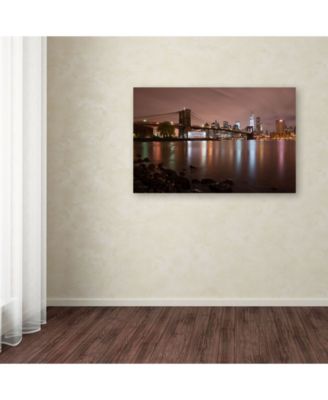 David Ayash 'Jane's Carousel, Brooklyn Bridge-Color' Canvas Art - 24" x 16"