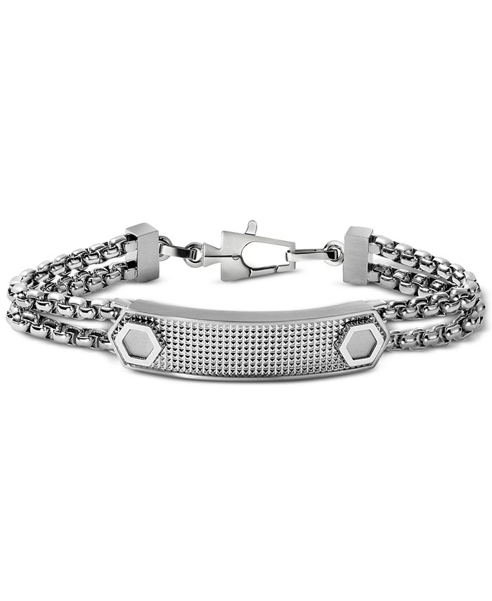 Bulova men's chain hotsell bracelet in stainless steel