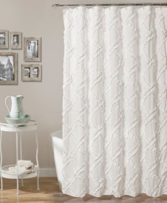 Ruffle Diamond Shower Curtain, 72" x 72"
