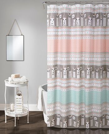 Lush Décor - Llama Stripe 72" x 72" Shower Curtain