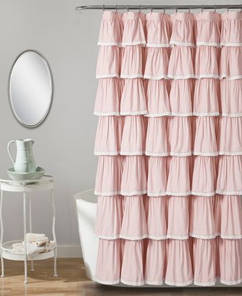 Lush Décor - Lace Ruffle 72" x 72" Shower Curtain