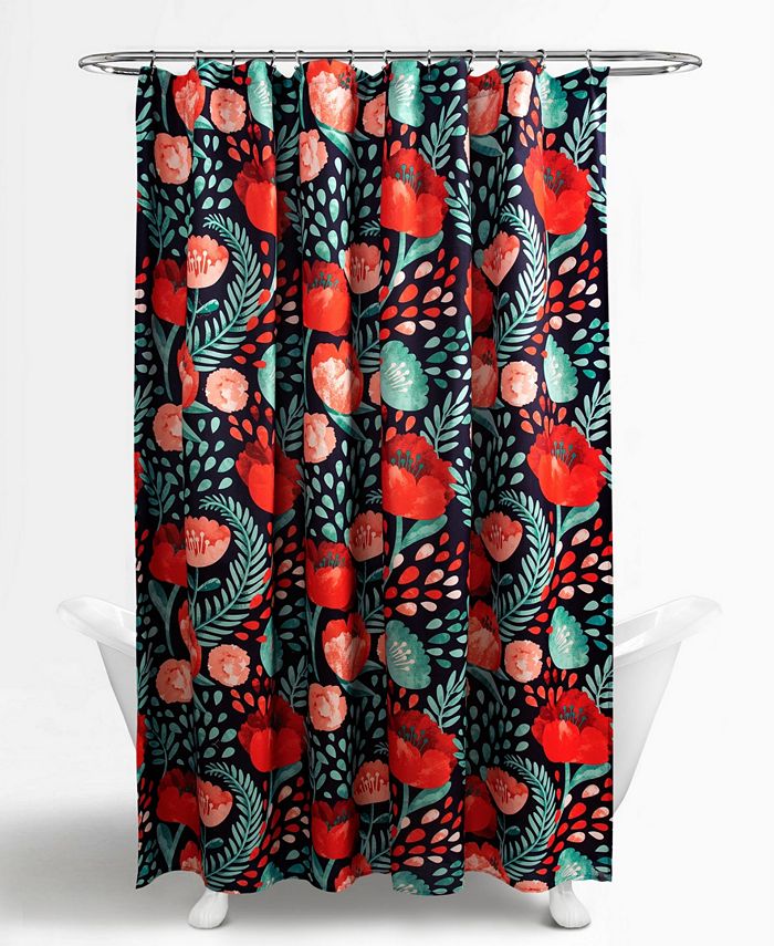 Lush Décor Poppy Garden Shower Curtain, 72" x 72" Macy's