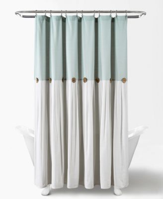 Linen Button Shower Curtain, 72" x 72"