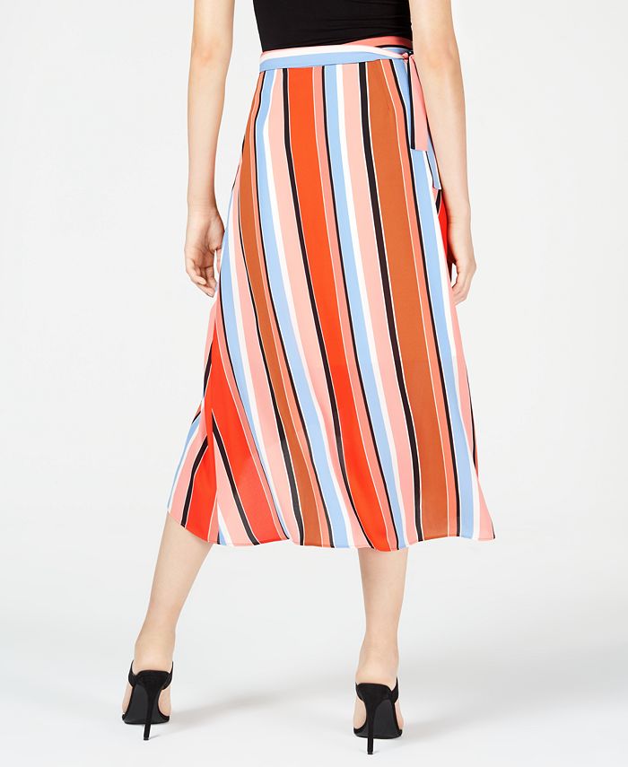 Bar III Printed Multi-Stripe Midi Skirt, Created for Macy's - Macy's