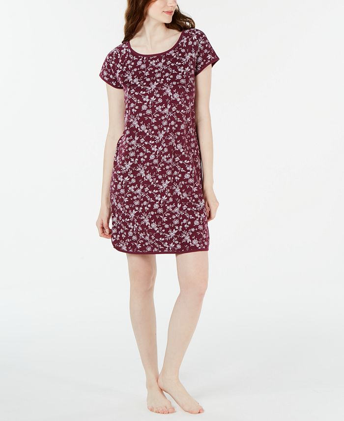 Charter Club Short Sleeve Cotton Printed Nightgown Created For Macys Macys 