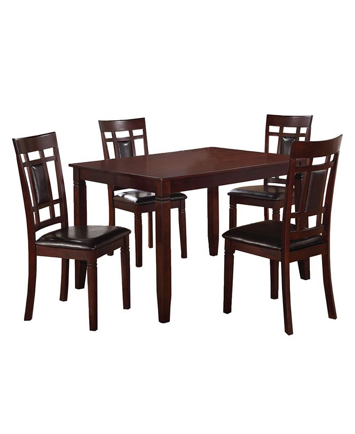 Benzara Wooden And Leather 5 Pieces Dining Set Macy's