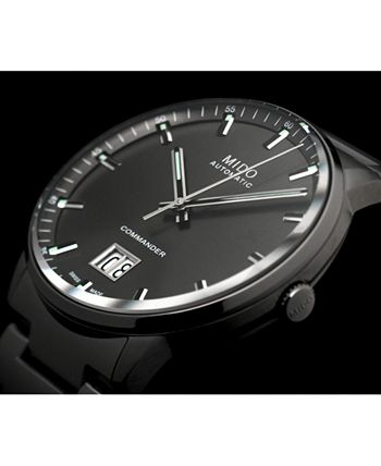 Mido - Men's Swiss Automatic Commander Big Date Black PVD Stainless Steel Bracelet Watch 42mm