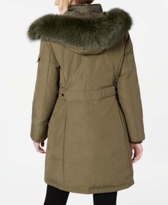 1 madison genuine fox fur trimmed parka