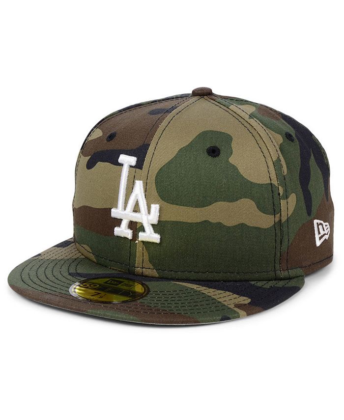 Men's New Era Camo Los Angeles Dodgers Woodland Camo Basic 59FIFTY Fitted  Hat