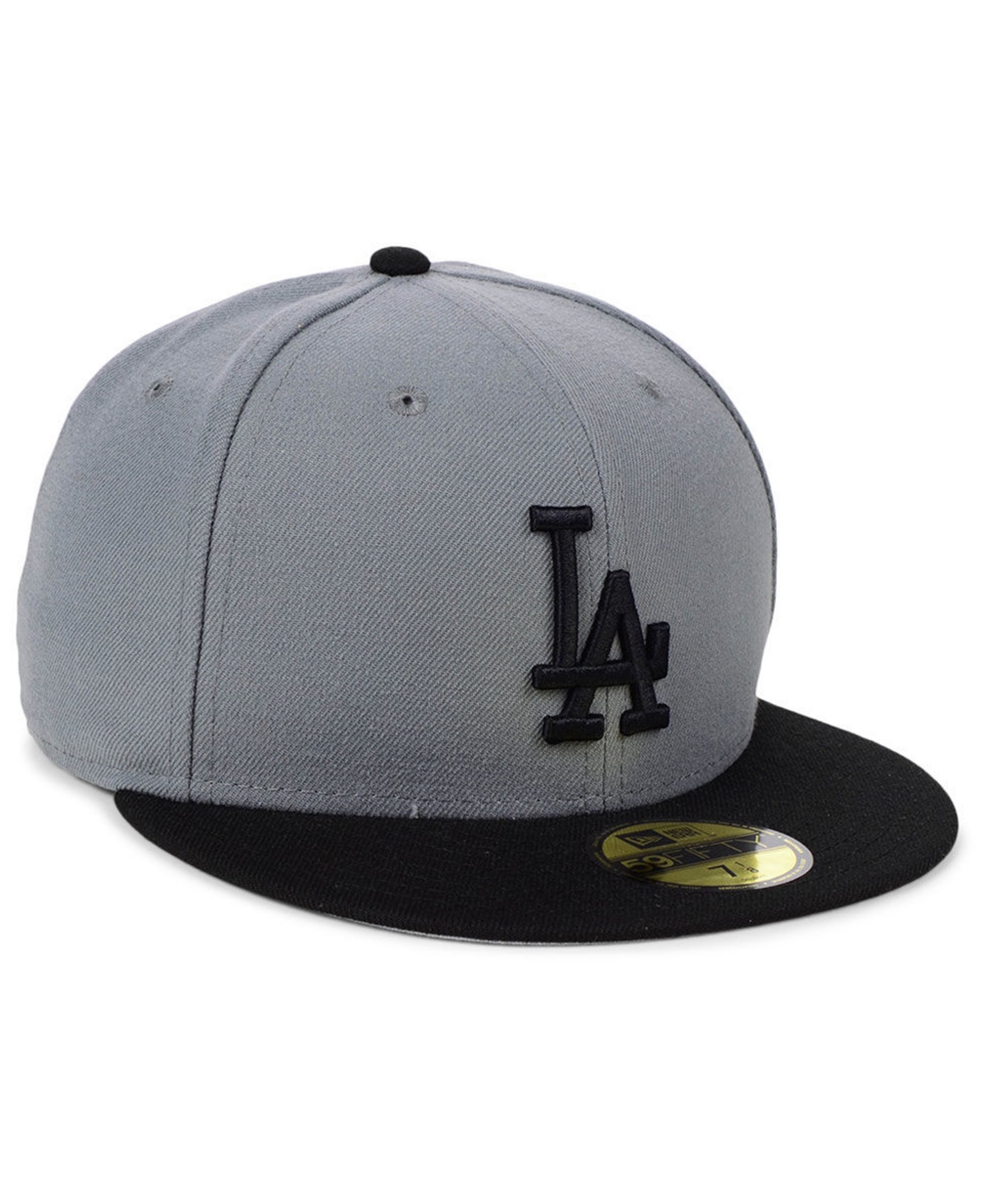 New Era Los Angeles Dodgers Basic Gray Black 59fifty Fitted Cap In Gray,black