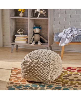 Pim Knitted Cotton Pouf Cube
