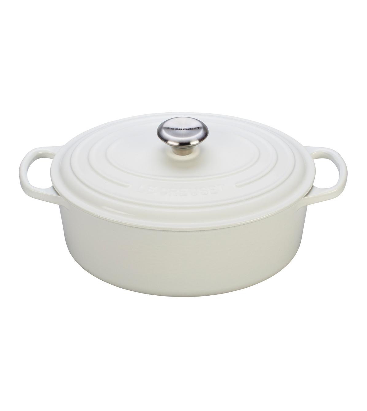 Le Creuset 5 Quart Enameled Cast Iron Oval Dutch Oven In White