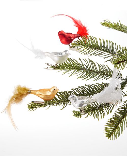 Holiday Lane Christmas Cheer Mini Bird Glass Feather Clip
