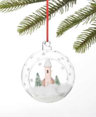 Holiday Lane - Shimmer and Light Paper House in Dome Ornament