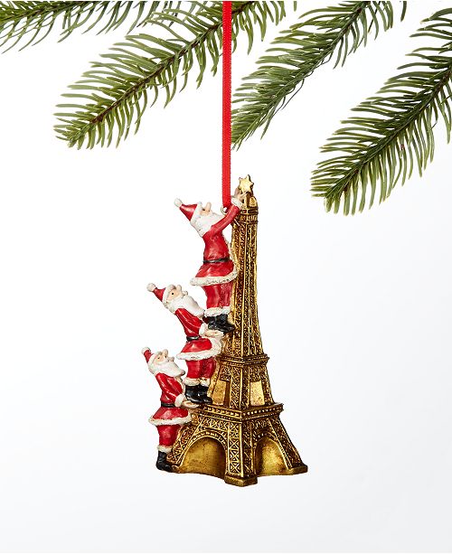 Holiday Lane World Traveler Santa On Eiffel Tower Ornament