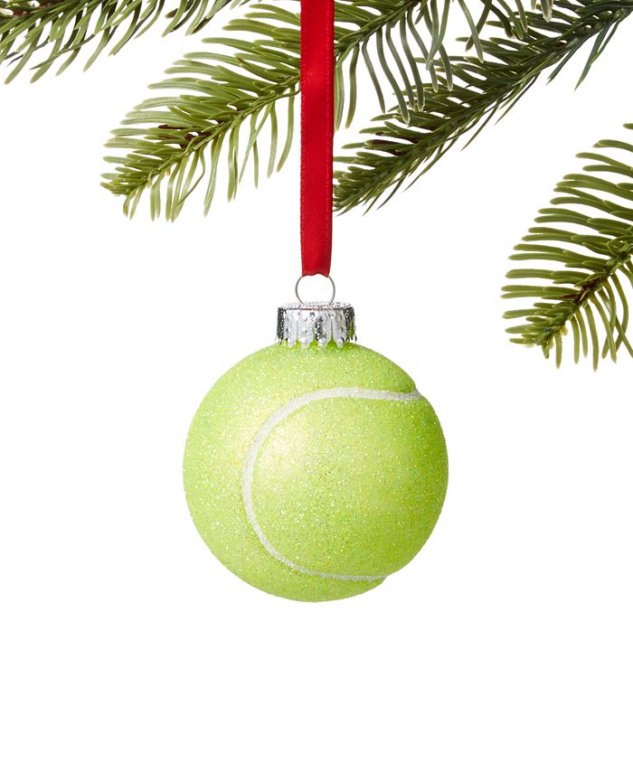 Holiday Lane Sports Glitter Tennis Ball Ornament, Created for Macy's