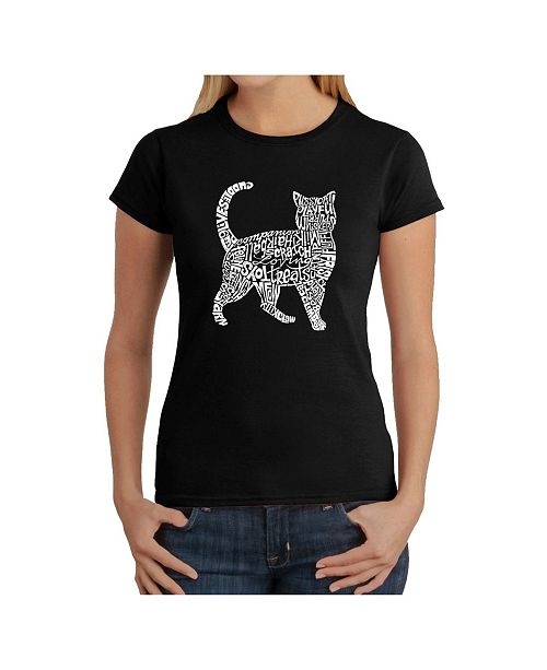 LA Pop Art Women's Word Art T-Shirt - Cat & Reviews - Tops - Juniors ...