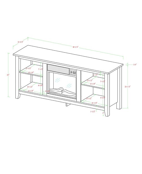 Walker Edison 58" Wood TV Stand Console with Fireplace White