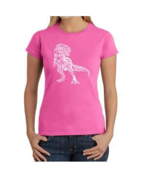 image of Women-s Word Art T-Shirt - Dinosaur Words and Pictures