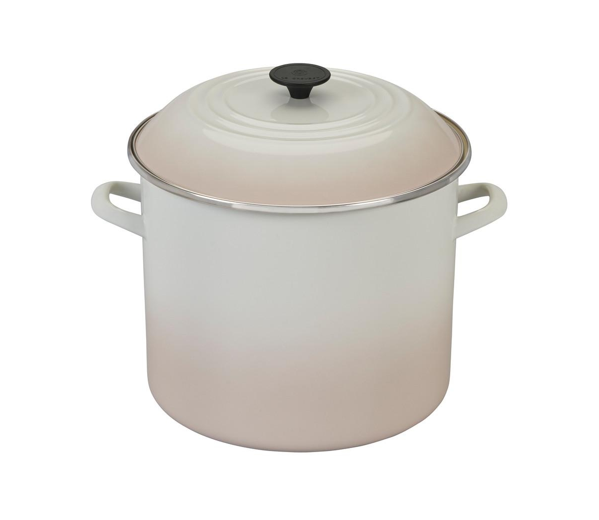 Le Creuset 16 Quart Enamel On Steel Stockpot With Lid In Meringue