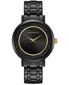 Women's Crystal Black Stainless Steel Bracelet Watch 36mm