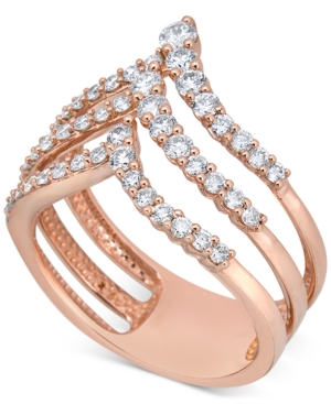 image of Diamond Triple Band Ring (1 ct. t.w.) in 14k Rose Gold