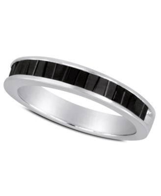 Macy's - Sterling Silver Ring, Black Diamond Baguette Ring (1 ct. t.w.)