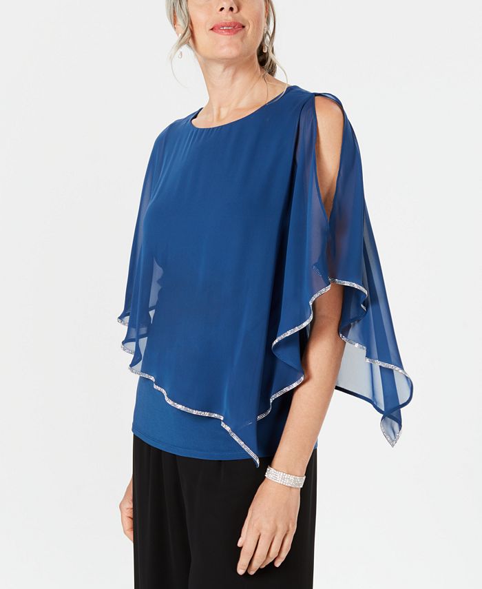 Msk embellished hotsell chiffon blouse