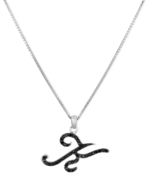 image of Sterling Silver Necklace, Black Diamond 