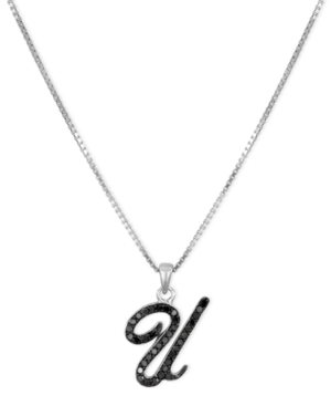 image of Sterling Silver Necklace, Black Diamond 