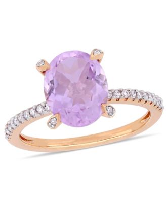Macy's - Pink Amethyst (2-3/8 ct.t.w.) and Diamond (1/10 ct.t.w.) Ring in 10k Rose Gold
