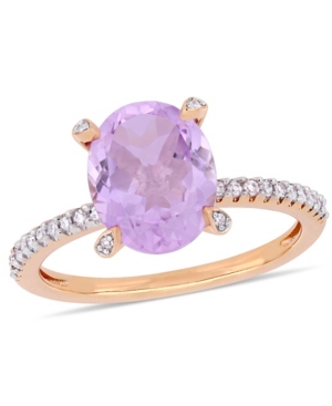 image of Amethyst (2-3/8 ct.t.w.) and Diamond (1/10 ct.t.w.) Ring in 10k Rose Gold