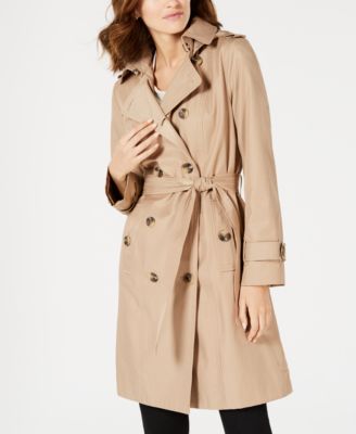 ryan double breasted trench coat with removable hood
