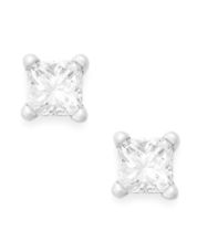 S&y square diamond earrings sale
