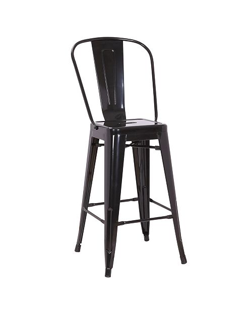 Ac Pacific Farmhouse Gloss Metal Dining Room Kitchen Barstool Set Of 2 Reviews Furniture Macy S